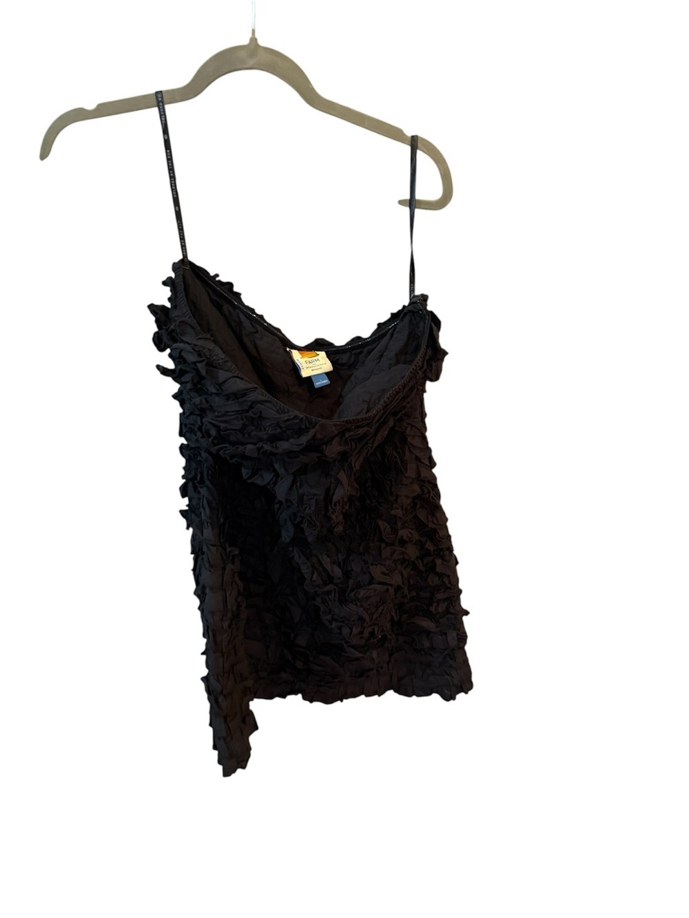 Farm Rio Strapless Black Textured Ruffle Mini Dress L - Picture 5 of 9